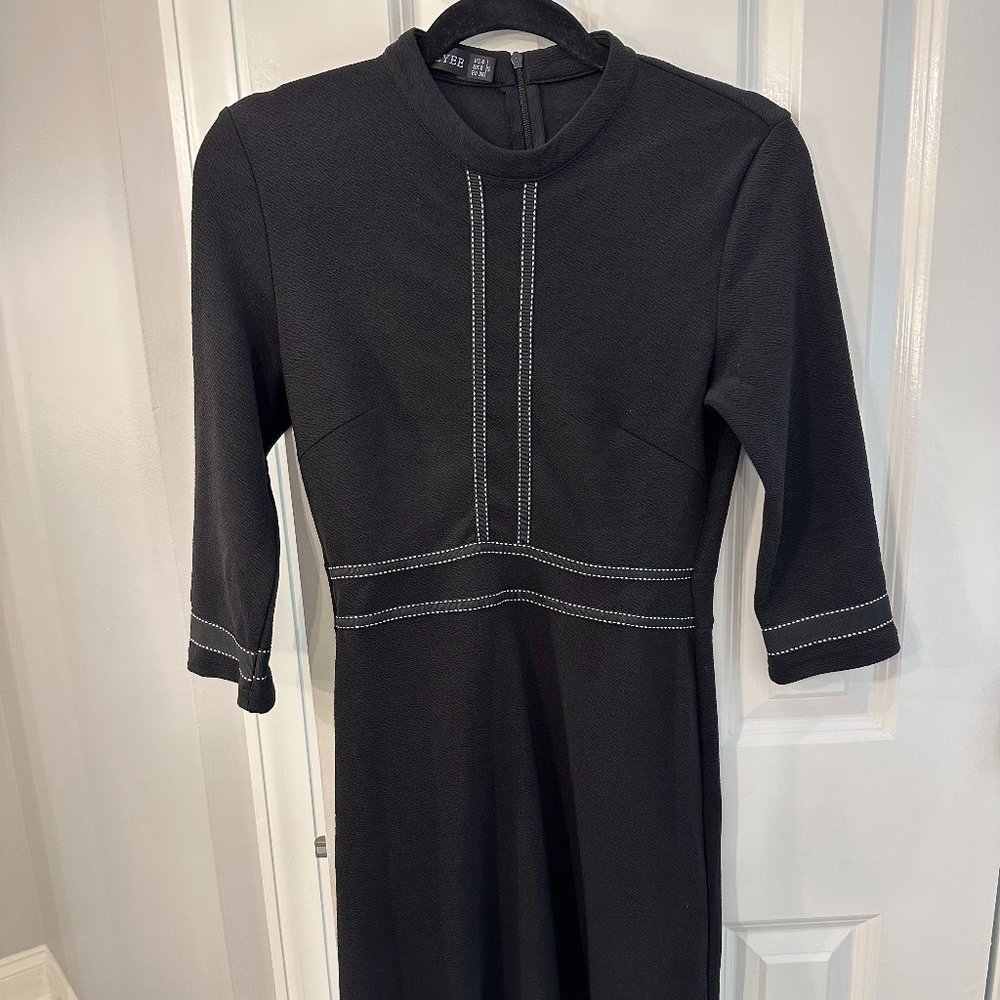 Black dress with white stitching4.